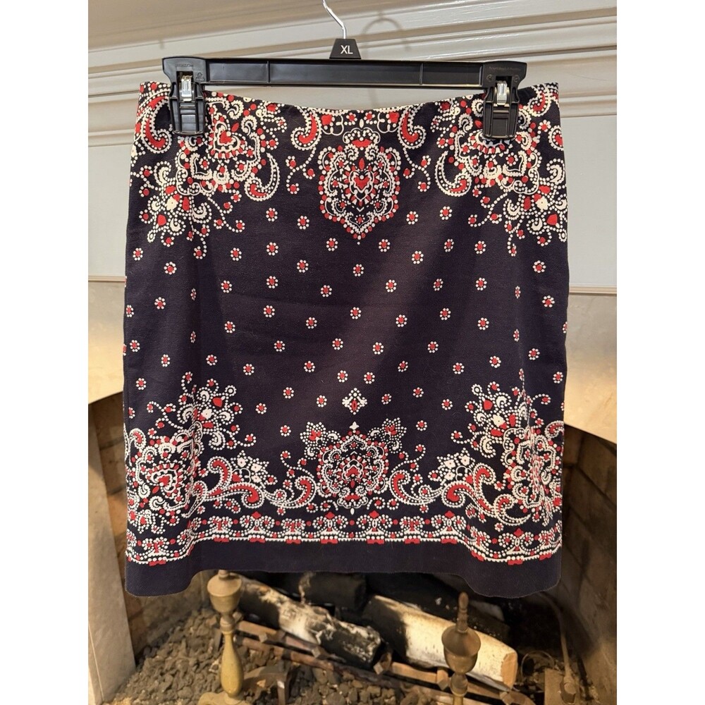 Talbots women's skirt size 4p paisley print Lined Zipper On Side Career